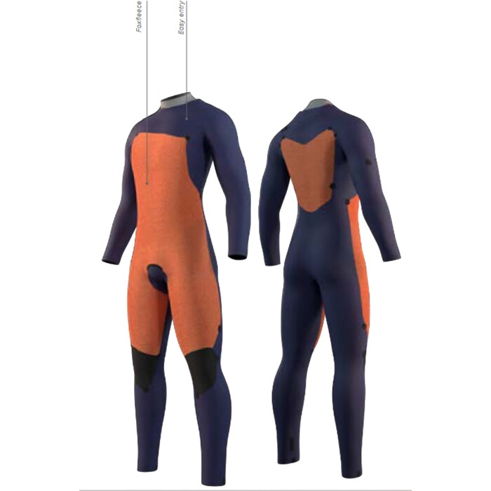 2025 Mystic Mens Star 5/3mm Chest Zip Wetsuit 35000.250015 - Navy